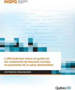 L'efficacité des mises en garde sur les contenants de boissons sucrées en promotion de la saine alimentation - SYNTHÈSE DE CONNAISSANCES - INSPQ
