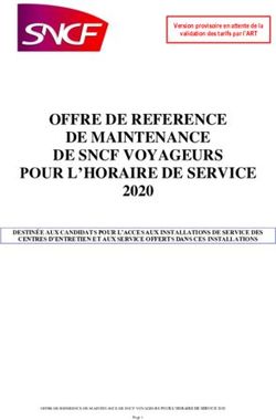 OFFRE DE REFERENCE DE MAINTENANCE DE SNCF VOYAGEURS POUR L'HORAIRE DE SERVICE