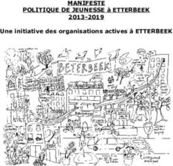 MANIFESTE POLITIQUE DE JEUNESSE à ETTERBEEK - 2013-2019 Une initiative des organisations actives à ETTERBEEK