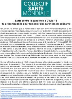 Lutte contre la pandémie à Covid-19 10 préconisations pour remédier aux carences de solidarité