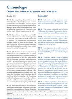 Chronologie Oktober 2017 - März 2018 / octobre 2017 - mars 2018 - Dokumente/Documents