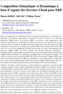 Composition S&eacute;mantique et Dynamique &agrave; base d'Agents des Services Cloud pour ERP - inforsid