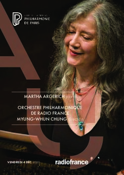 ORCHESTRE PHILHARMONIQUE DE RADIO FRANCE - MARTHA ARGERICH piano MYUNG-WHUN CHUNG direction VENDREDI 4 D&Eacute;C. 2020