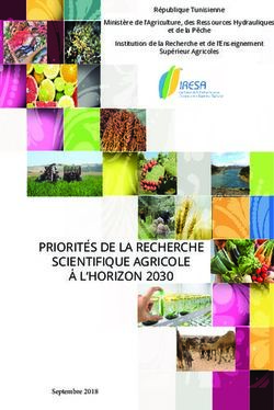 PRIORITES DE LA RECHERCHE SCIENTIFIQUE AGRICOLE A L'HORIZON 2030 - République Tunisienne Ministère de l'Agriculture, des Ressources Hydrauliques ...