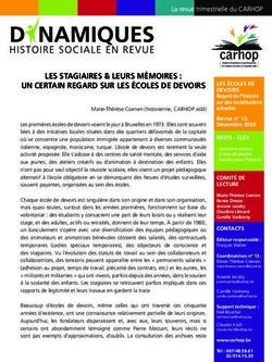 LES STAGIAIRES & LEURS M&Eacute;MOIRES : UN CERTAIN REGARD SUR LES &Eacute;COLES DE DEVOIRS