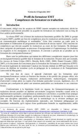 Profil du formateur EMT Compétences du formateur en traduction