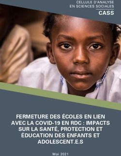 CASS CELLULE D'ANALYSE EN SCIENCES SOCIALES - FERMETURE DES ÉCOLES EN LIEN AVEC LA COVID-19 EN RDC : IMPACTS