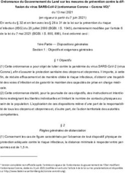 ORDONNANCE DU GOUVERNEMENT DU LAND SUR LES MESURES DE PRÉVENTION CONTRE LA DIF-FUSION DU VIRUS SARS-COV-2 (ORDONNANCE CORONA - CORONA VO)1 ...
