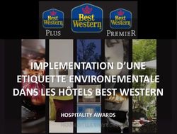 IMPLEMENTATION D'UNE ETIQUETTE ENVIRONEMENTALE DANS LES H&Ocirc;TELS BEST WESTERN - HOSPITALITY AWARDS