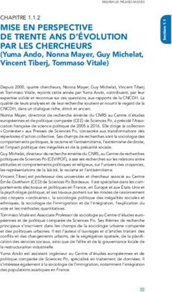 MISE EN PERSPECTIVE DE TRENTE ANS D'&Eacute;VOLUTION PAR LES CHERCHEURS