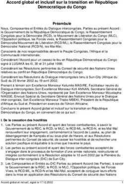 Accord global et inclusif sur la transition en République Démocratique du Congo Préambule