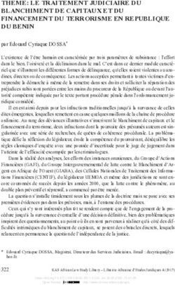 THEME: LE TRAITEMENT JUDICIAIRE DU BLANCHIMENT DE CAPITAUX ET DU FINANCEMENT DU TERRORISME EN REPUBLIQUE DU BENIN