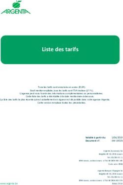 Liste des tarifs - Argenta