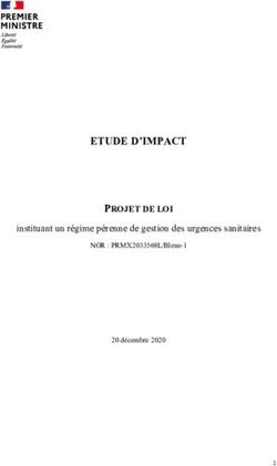 ETUDE D'IMPACT PROJET DE LOI - instituant un régime pérenne de gestion des urgences sanitaires - Assemblée nationale
