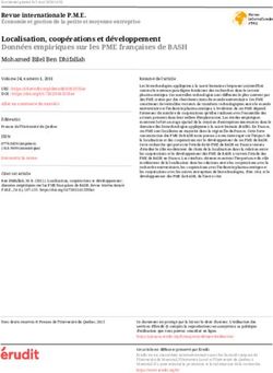 Localisation, coopérations et développement Données empiriques sur les PME françaises de BASH - Érudit