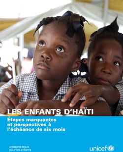 LES ENFANTS D'HA&Iuml;TI &Eacute;TAPES MARQUANTES ET PERSPECTIVES &Agrave; L'&Eacute;CH&Eacute;ANCE DE SIX MOIS - UNICEF FRANCE