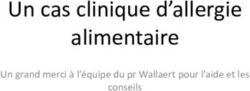 Un cas clinique d'allergie alimentaire - Un grand merci à l'équipe du pr Wallaert pour l'aide et les conseils