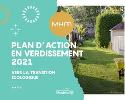 PLAN D'ACTION EN VERDISSEMENT 2021 - VERS LA TRANSITION &Eacute;COLOGIQUE Avril 2021 - Montr&eacute;al