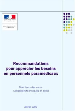 Recommandations pour apprécier les besoins en personnels paramédicaux - Directeurs des soins Conseillers techniques en soins