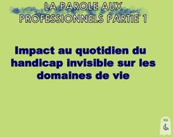 Impact au quotidien du handicap invisible sur les domaines de vie - CRFTC