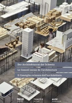 Der Architekturrat der Schweiz Le Conseil suisse de l'architecture Il Consiglio svizzero dell'architettura