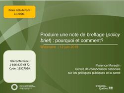 Produire une note de breffage (policy brief) : pourquoi et comment? - Webinaire | 12 juin 2019 - ccnpps