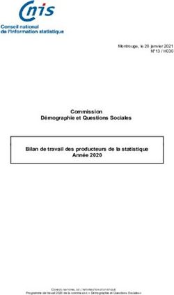 Commission Démographie et Questions Sociales Bilan de travail des producteurs de la statistique Année 2020 - 1 Mo