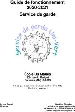 Guide de fonctionnement 2020-2021 Service de garde