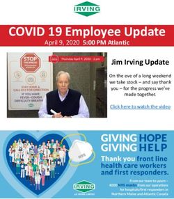 COVID 19 Employee Update - Jim Irving Update - JD Irving, Limited