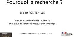 POURQUOI LA RECHERCHE ? - DIDIER FONTENILLE PHD, HDR, DIRECTEUR DE RECHERCHE DIRECTEUR DE L'INSTITUT PASTEUR DU CAMBODGE
