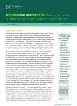 D&eacute;pression maternelle : R&ocirc;le potentiel de - la nutrition dans sa pr&eacute;vention et son traitement - Alive & Thrive