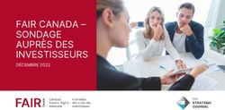 FAIR CANADA - SONDAGE AUPR&Egrave;S DES INVESTISSEURS - D&Eacute;CEMBRE 2022