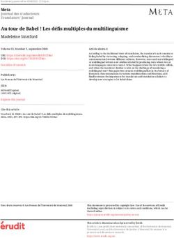 Au tour de Babel ! Les défis multiples du multilinguisme - Érudit