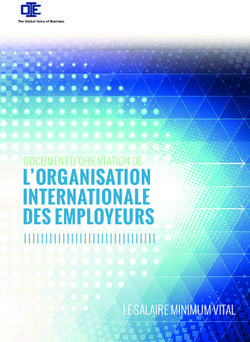 L'ORGANISATION INTERNATIONALE DES EMPLOYEURS - DOCUMENT D'ORIENTATION DE - LE SALAIRE MINIMUM VITAL
