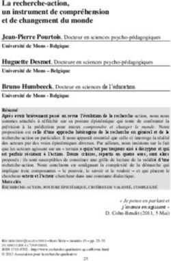 La recherche-action, un instrument de compr&eacute;hension et de changement du monde