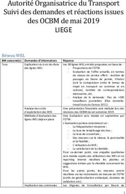 LIEGE Autorit&eacute; Organisatrice du Transport Suivi des demandes et r&eacute;actions issues des OCBM de mai 2019
