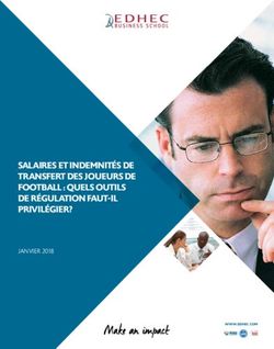 SALAIRES ET INDEMNITÉS DE TRANSFERT DES JOUEURS DE FOOTBALL : QUELS OUTILS DE RÉGULATION FAUT-IL PRIVILÉGIER? - JANVIER 2018