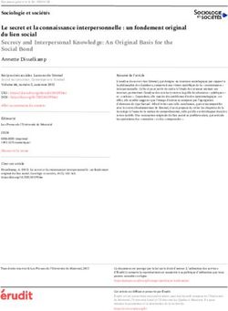 Le secret et la connaissance interpersonnelle : un fondement original du lien social Secrecy and Interpersonal Knowledge: An Original Basis for ...