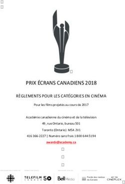 PRIX ÉCRANS CANADIENS 2018 - RÈGLEMENTS POUR LES CATÉGORIES EN CINÉMA