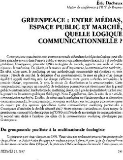 GREENPEACE : ENTRE M&Eacute;DIAS, ESPACE PUBLIC ET MARCH&Eacute;, QUELLE LOGIQUE COMMUNICATIONNELLE ?