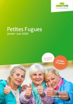 Petites Fugues Janvier - juin 2020 - Activités de groupe - Pro Senectute Vaud