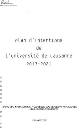 Plan d'intentions de l'Université de Lausanne 2017-2021 - Version remise au Département de la formation, de la jeunesse et de la culture du Canton ...