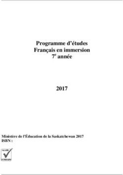 Programme d'études Français en immersion - 2017 7e année - Ministère de l'Éducation de la Saskatchewan 2017