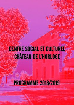 CENTRE SOCIAL ET CULTUREL CHÂTEAU DE L'HORLOGE PROGRAMME 2018/2019