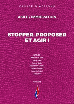 STOPPER, PROPOSER ET AGIR ! - ASILE / IMMIGRATION CAHIER D'ACTIONS - RASSEMBLEMENT NATIONAL