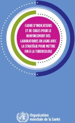 CADRE D'INDICATEURS ET DE CIBLES POUR LE RENFORCEMENT DES LABORATOIRES EN LIGNE AVEC LA STRATÉGIE POUR METTRE FIN À LA TUBERCULOSE