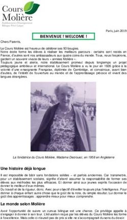 BIENVENUE ! WELCOME ! - Cours Molière