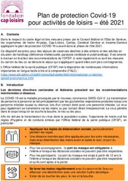 Plan de protection Covid-19 pour activit&eacute;s de loisirs - &eacute;t&eacute; 2021