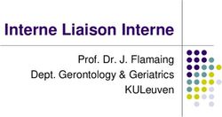 Interne Liaison Interne - Prof. Dr. J. Flamaing Dept. Gerontology & Geriatrics KULeuven - Belgian Society for Gerontology and Geriatrics