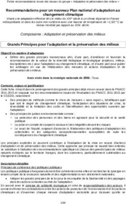 Recommandations pour un nouveau Plan national d'adaptation au changement climatique